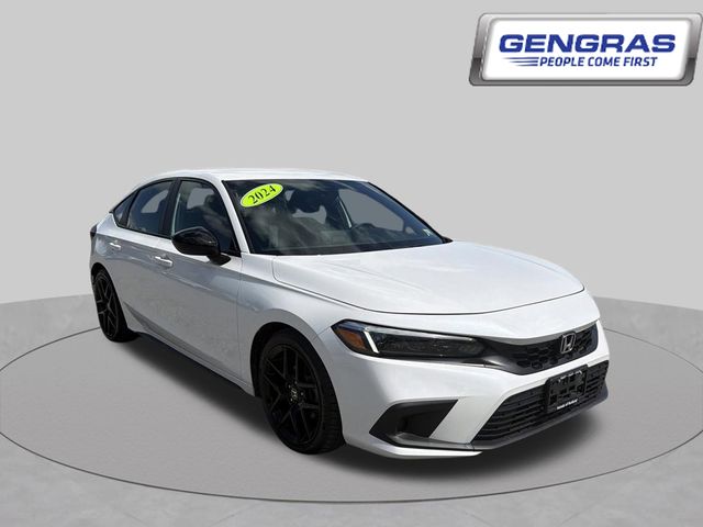 White 2024 Honda Civic Hatchback Hatchback Front-Wheel Drive Continuously Variable Transmission
