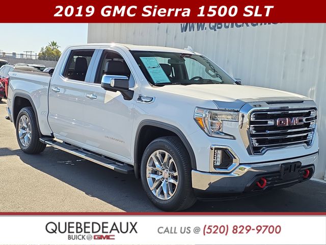 Summit White 2019 GMC Sierra 1500 SLT Crew Cab 4WD Pickup Truck Four-Wheel Drive 8-Speed Automatic