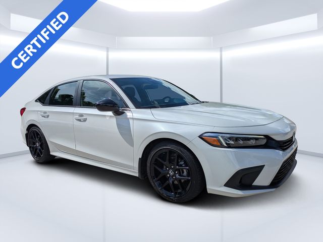 Platinum White Pearl 2024 Honda Civic Sedan Front-Wheel Drive Continuously Variable Transmission
