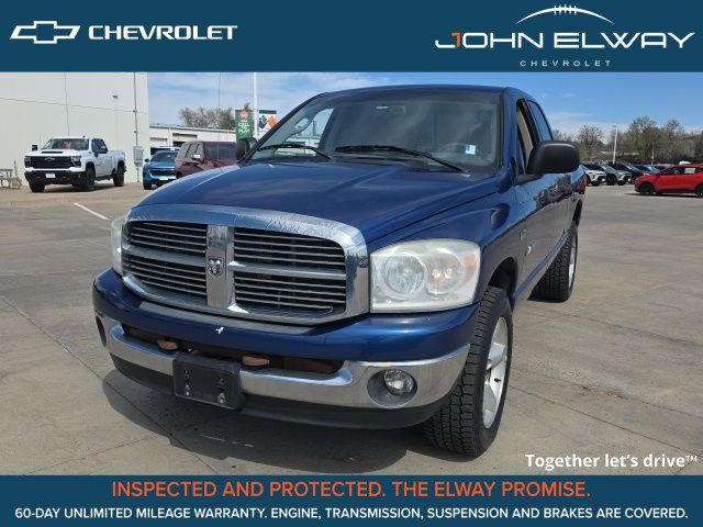 Deep Water Blue Pearlcoat 2008 Dodge RAM 1500 SLT Quad Cab 4WD Pickup Truck Four-Wheel Drive 5-Speed Automatic