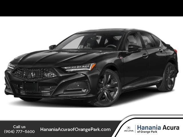 Gray (Modern Steel Metallic) 2023 Acura TLX Sedan Front-Wheel Drive Automatic