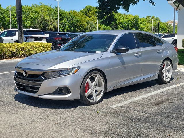 Silver 2021 Honda Accord Sedan Front-Wheel Drive Continuously Variable Transmission