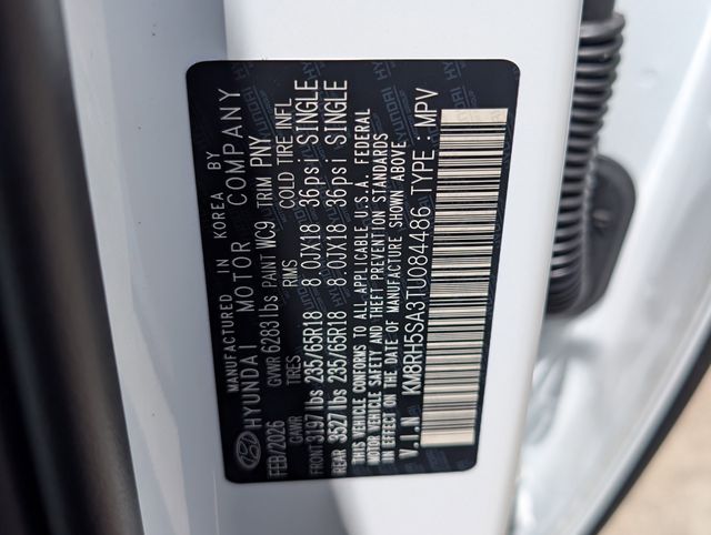 2026 Hyundai Palisade Hybrid Blue SEL Premium White at DeMontrond Gulf Freeway