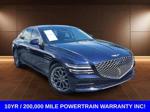 Capri Blue 2023 Genesis G80 Sedan Rear-Wheel Drive 8-Speed Automatic