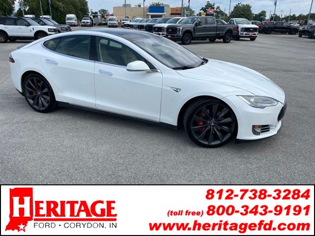 White 2014 Tesla Model S Sedan 1-Speed Automatic
