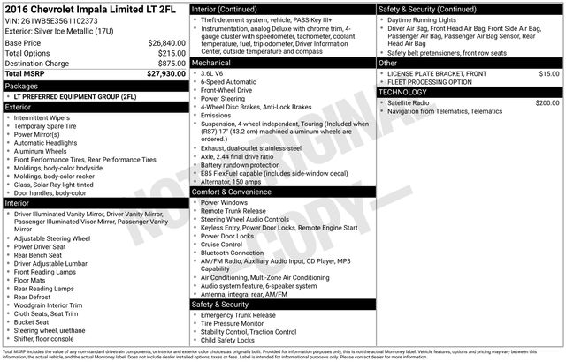 2016 Chevrolet Impala Limited LT