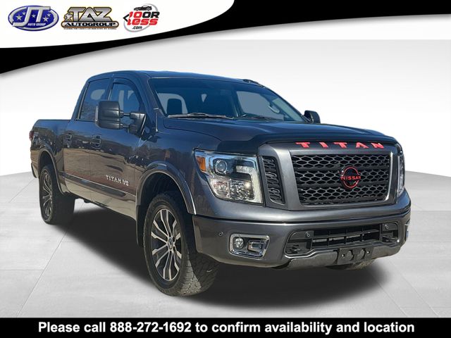 Gray (Gun Metallic) 2019 Nissan Titan PRO-4X Crew Cab 4WD Pickup Truck Four-Wheel Drive 7-Speed Automatic