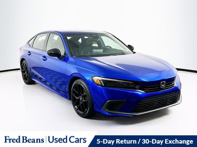 Blue 2024 Honda Civic Sport FWD Sedan Front-Wheel Drive Continuously Variable Transmission