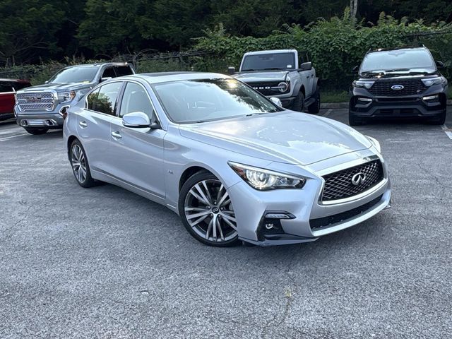 Gray (Liquid Platinum) 2018 INFINITI Q50 Sedan Rear-Wheel Drive 7-Speed Automatic