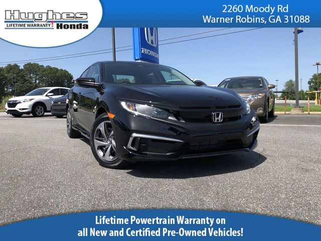 Black 2019 Honda Civic LX FWD Sedan Front-Wheel Drive Continuously Variable Transmission