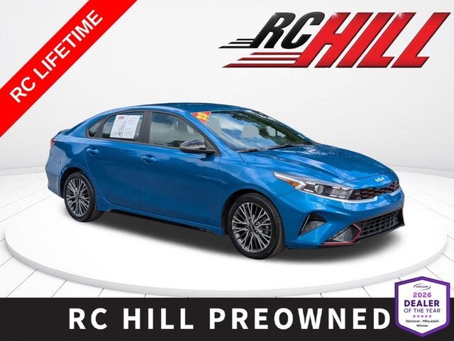 Sporty Blue 2023 Kia Forte GT-Line FWD Sedan Front-Wheel Drive Continuously Variable Transmission