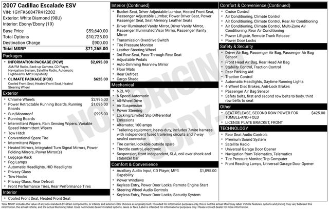 2007 Cadillac Escalade ESV Standard