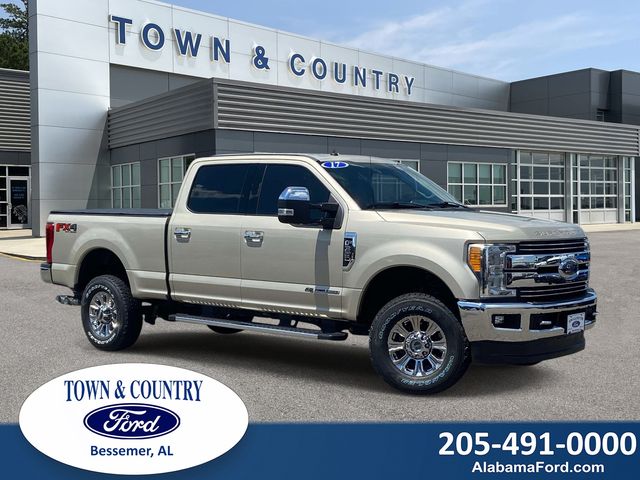 White Gold Metallic 2017 Ford F-350 Super Duty Lariat Crew Cab 4WD Pickup Truck Four-Wheel Drive 6-Speed Automatic