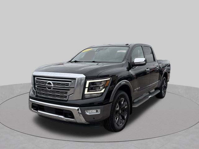 Super Black 2021 Nissan Titan Pickup Truck Four-Wheel Drive 9-Speed Automatic