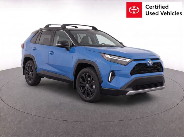 Cavalry Blue/Midnight Black Metallic 2024 Toyota RAV4 Hybrid SUV / Crossover All-Wheel Drive Continuously Variable Transmission
