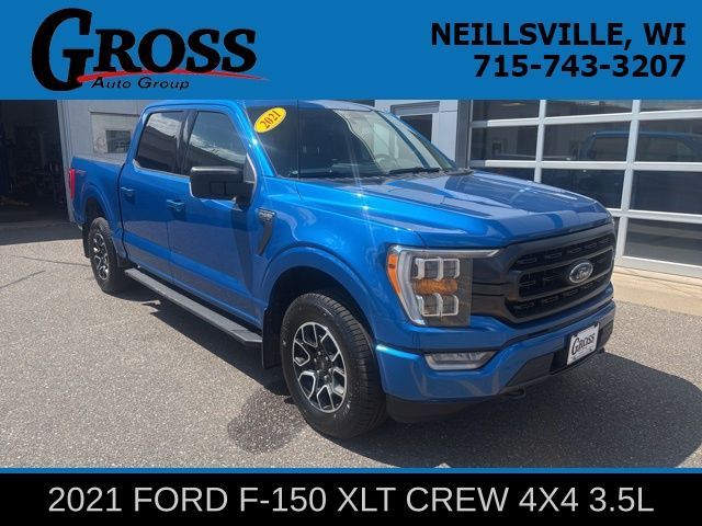 Blue Metallic 2021 Ford F-150 Pickup Truck Four-Wheel Drive Automatic