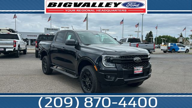 Shadow Black 2025 Ford Ranger XLT SuperCrew 4WD Pickup Truck Four-Wheel Drive Automatic
