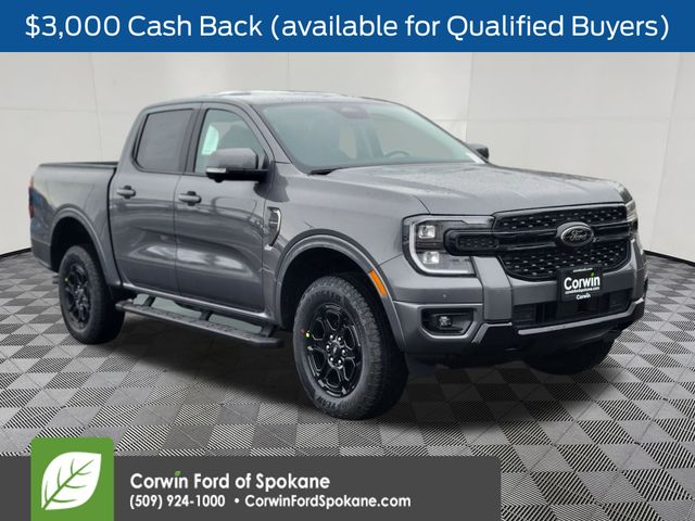 Carbonized Gray Metallic 2025 Ford Ranger Lariat SuperCrew 4WD Pickup Truck Four-Wheel Drive Automatic