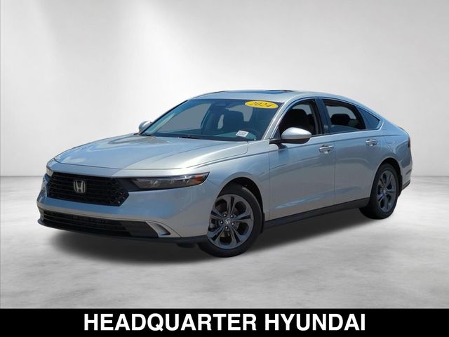 Solar Silver Metallic 2024 Honda Accord EX FWD Sedan Front-Wheel Drive Continuously Variable Transmission