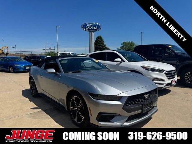 Iconic Silver Metallic 2025 Ford Mustang Convertible Rear-Wheel Drive Automatic