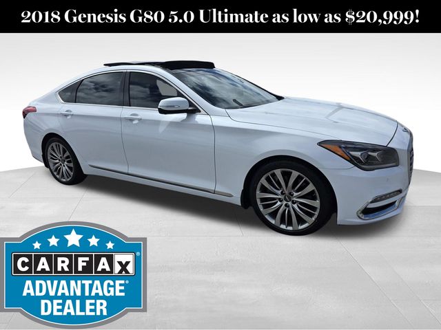 Casablanca White 2018 Genesis G80 Sedan Rear-Wheel Drive 8-Speed Automatic