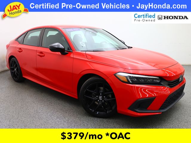 Rallye Red 2022 Honda Civic Sedan Front-Wheel Drive Continuously Variable Transmission