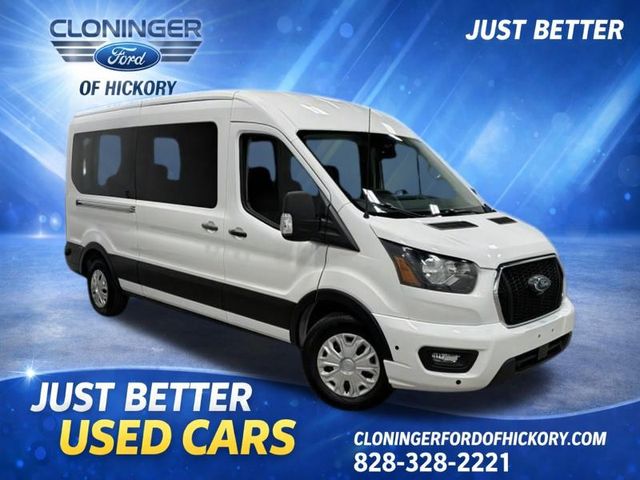 Oxford White 2024 Ford Transit Passenger 350 XLT Medium Roof LB RWD Van Rear-Wheel Drive Automatic