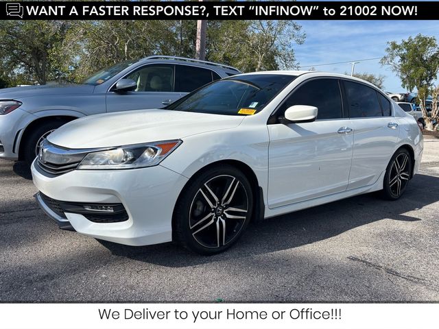White 2017 Honda Accord Sport FWD Sedan Front-Wheel Drive Continuously Variable Transmission
