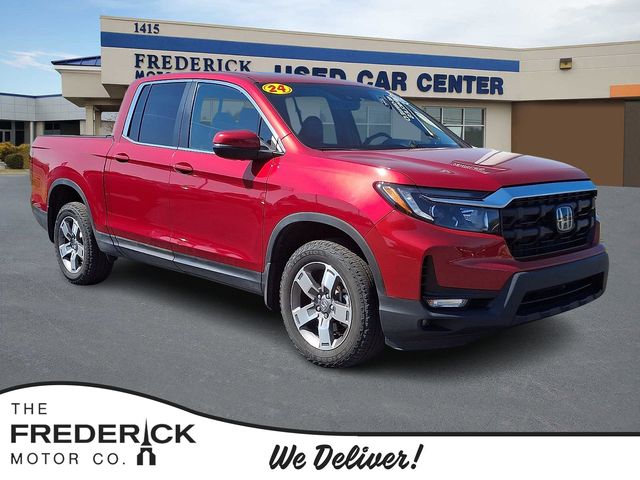 Red 2024 Honda Ridgeline RTL AWD Pickup Truck All-Wheel Drive 9-Speed Automatic