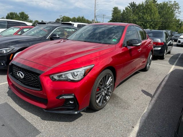 Dynamic Sunstone Red 2021 INFINITI Q50 Sedan All-Wheel Drive 7-Speed Automatic Overdrive