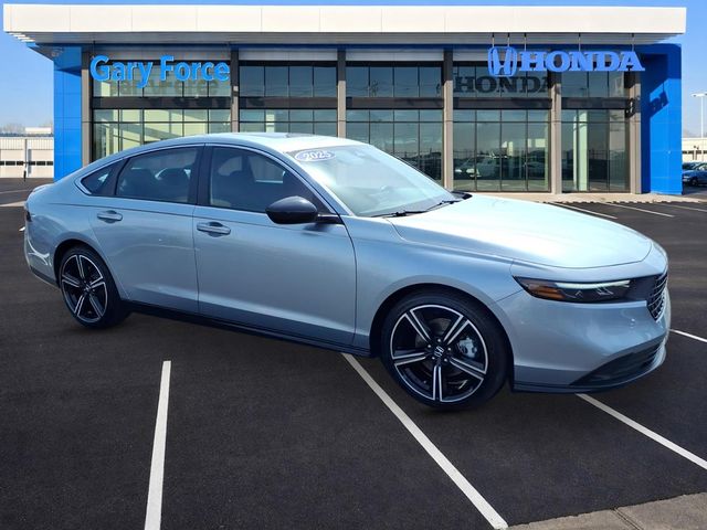 Silver 2025 Honda Accord Hybrid Sport FWD Sedan Front-Wheel Drive Continuously Variable Transmission