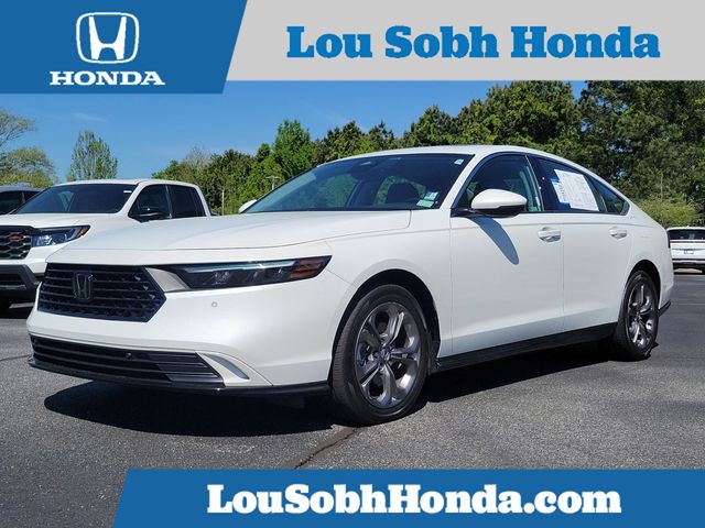 Platinum White Pearl 2024 Honda Accord Hybrid EX-L FWD Sedan Front-Wheel Drive Continuously Variable Transmission
