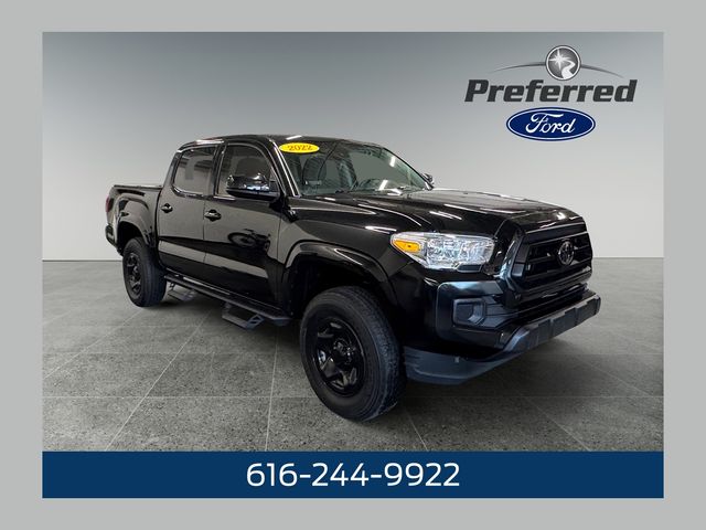 Midnight Black Metallic 2022 Toyota Tacoma SR V6 Double Cab 4WD Pickup Truck Four-Wheel Drive 6-Speed Automatic