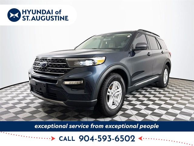Stone Blue Metallic 2022 Ford Explorer XLT RWD SUV / Crossover Rear-Wheel Drive Automatic