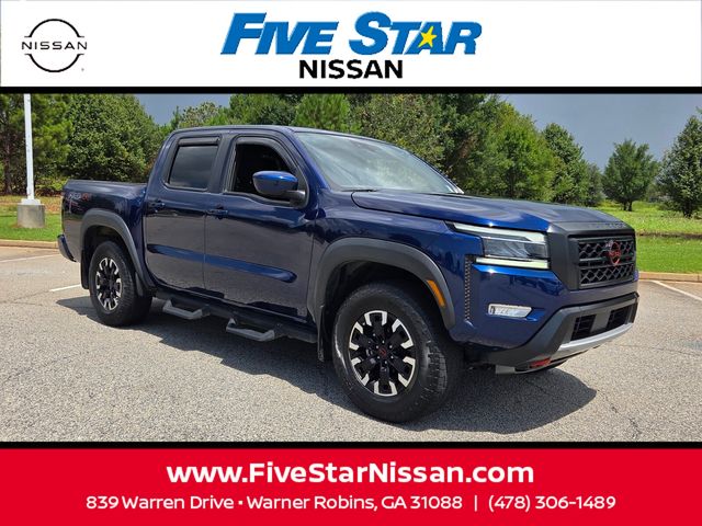 Deep Blue Pearl 2022 Nissan Frontier Pickup Truck Four-Wheel Drive 9-Speed Automatic