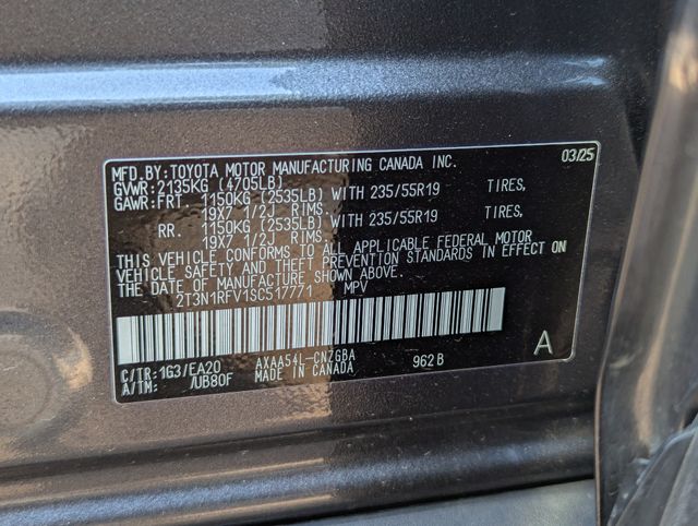 2025 Gray Toyota RAV4 Limited AWD SUV