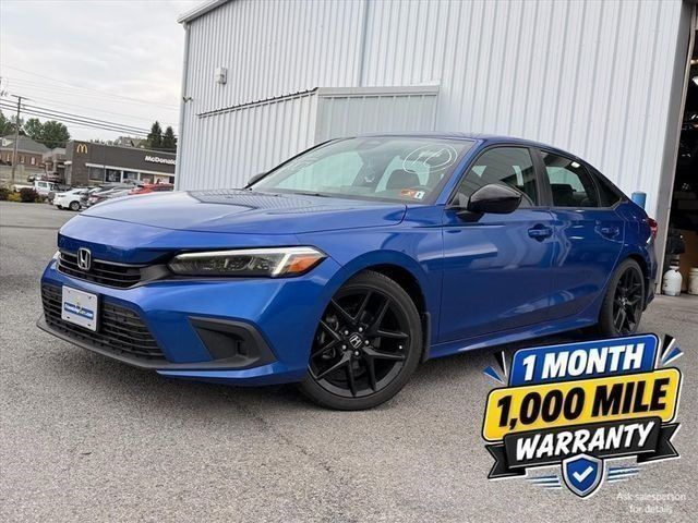Blue 2022 Honda Civic Sedan Front-Wheel Drive Continuously Variable Transmission