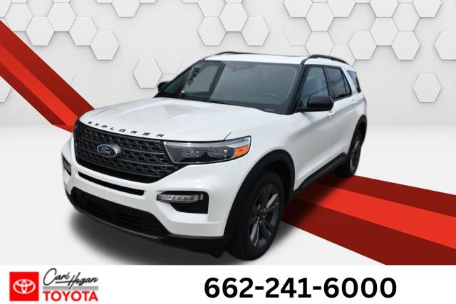 White Metallic 2023 Ford Explorer SUV / Crossover All-Wheel Drive Automatic