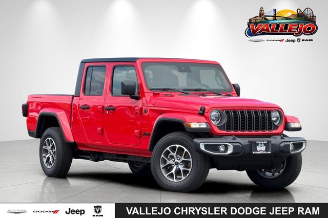 Firecracker Red Clearcoat 2025 Jeep Gladiator Sport S Crew Cab 4WD Pickup Truck Four-Wheel Drive 8-Speed Automatic