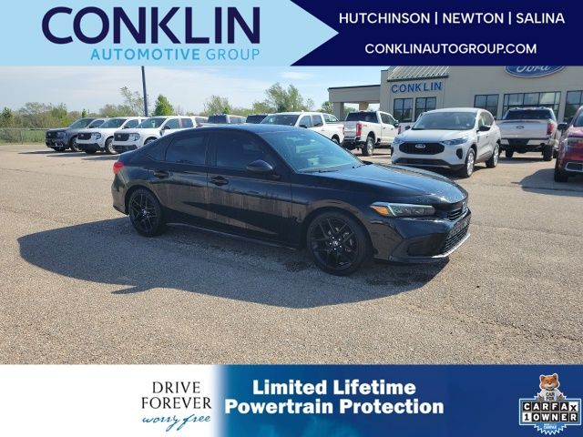 Black 2023 Honda Civic Sport FWD Sedan Front-Wheel Drive Continuously Variable Transmission