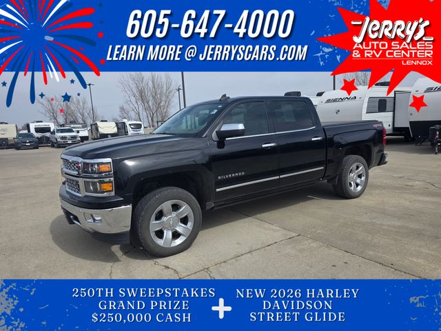Black 2015 Chevrolet Silverado 1500 LTZ Crew Cab 4WD Pickup Truck Four-Wheel Drive 6-Speed Automatic Overdrive