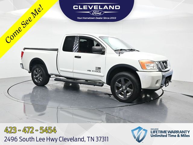 Glacier White 2015 Nissan Titan Pickup Truck Four-Wheel Drive 5-Speed Automatic