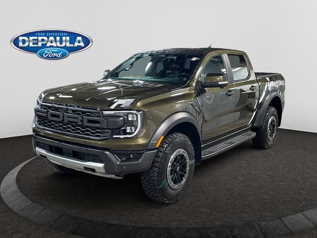 Green Metallic 2024 Ford Ranger Raptor SuperCrew 4WD Pickup Truck Four-Wheel Drive Automatic