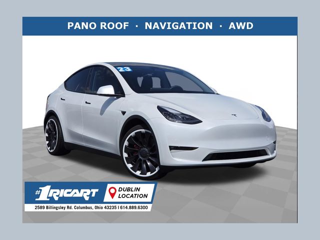 Pearl White Multi-Coat 2023 Tesla Model Y Performance AWD SUV / Crossover All-Wheel Drive 1-Speed Automatic