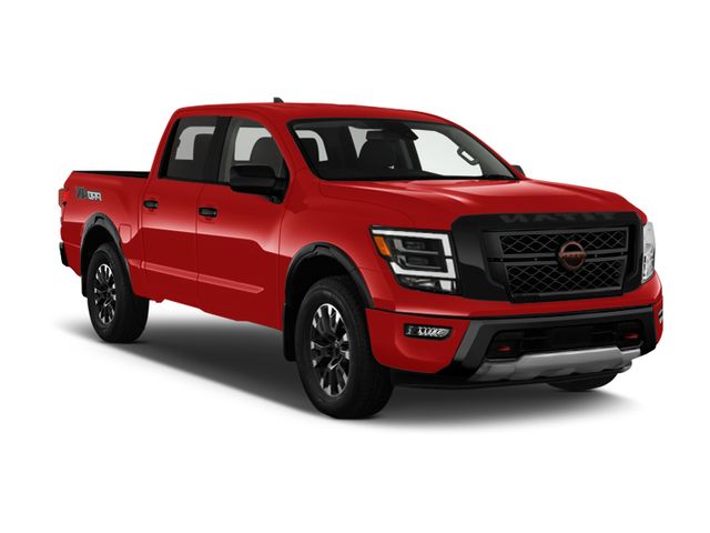Red Alert 2023 Nissan Titan Pickup Truck Four-Wheel Drive 9-Speed Automatic