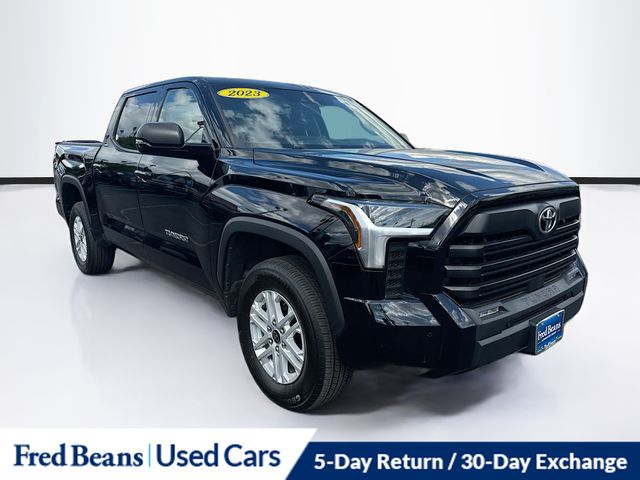 Midnight Black Metallic 2023 Toyota Tundra SR5 CrewMax Cab 4WD Pickup Truck Four-Wheel Drive Automatic