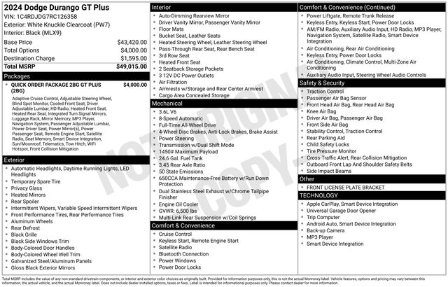2024 Dodge Durango GT Plus AWD