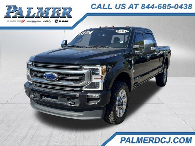 Black Metallic 2021 Ford F-350 Super Duty Platinum Crew Cab 4WD Pickup Truck Four-Wheel Drive Automatic