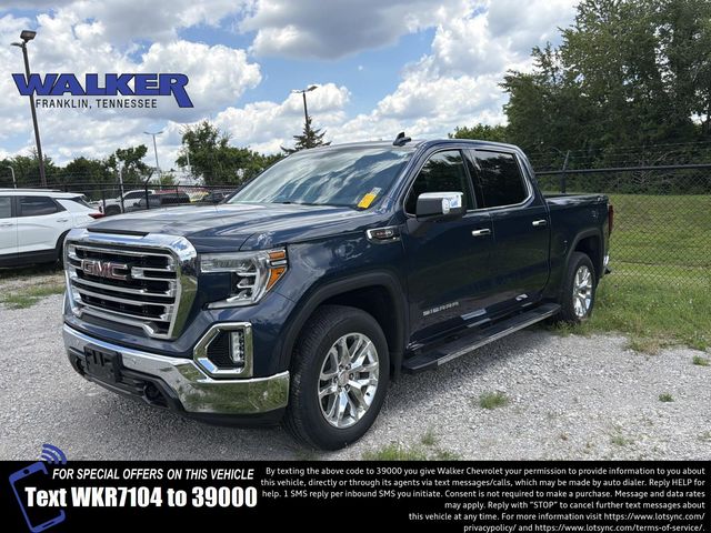 Pacific Blue Metallic 2021 GMC Sierra 1500 SLT Crew Cab 4WD Pickup Truck Four-Wheel Drive Automatic