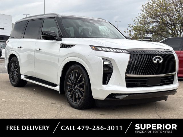 Radiant White/Black Obsidian 2026 INFINITI QX80 Autograph 4WD SUV / Crossover All-Wheel Drive 9-Speed Automatic